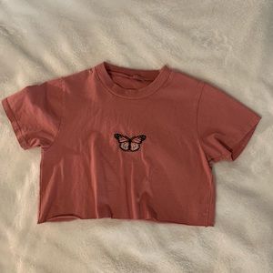 butterfly crop top tee shirt🩷